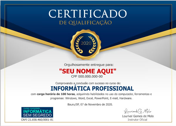 Certificado Curso de Informática Online